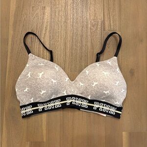 Victoria's Secret PINK Gray and Black Dog Bra